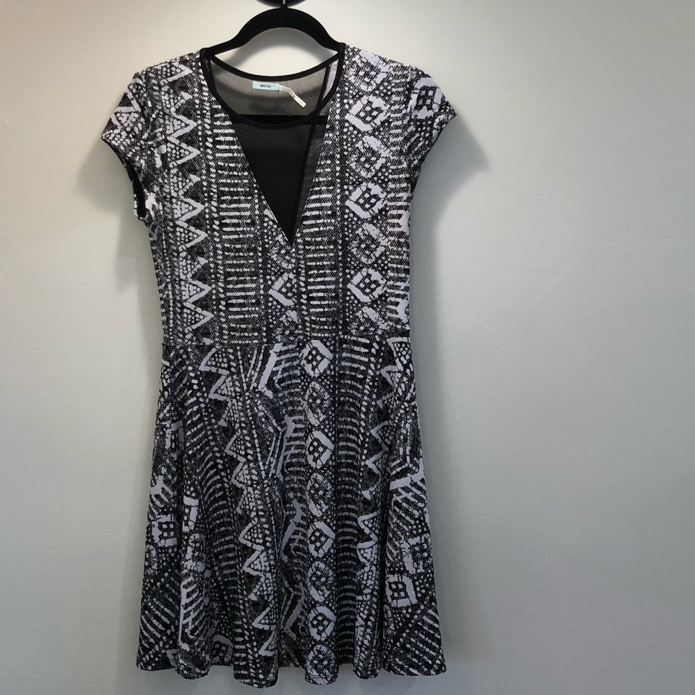 Black and white cut-out dress
